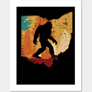 Bigfoot Retro Vintage Sasquatch Ohio Posters and Art